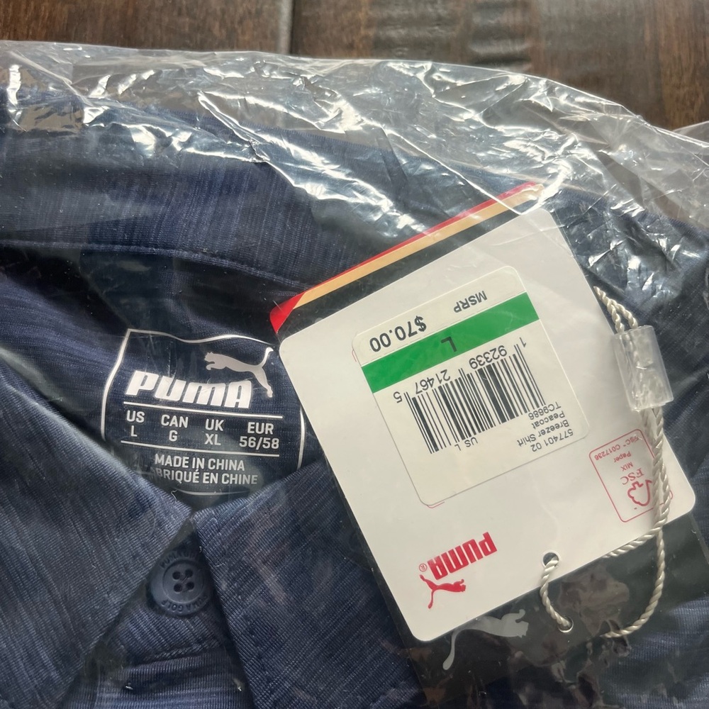 Puma Blue Button-Up Shirt